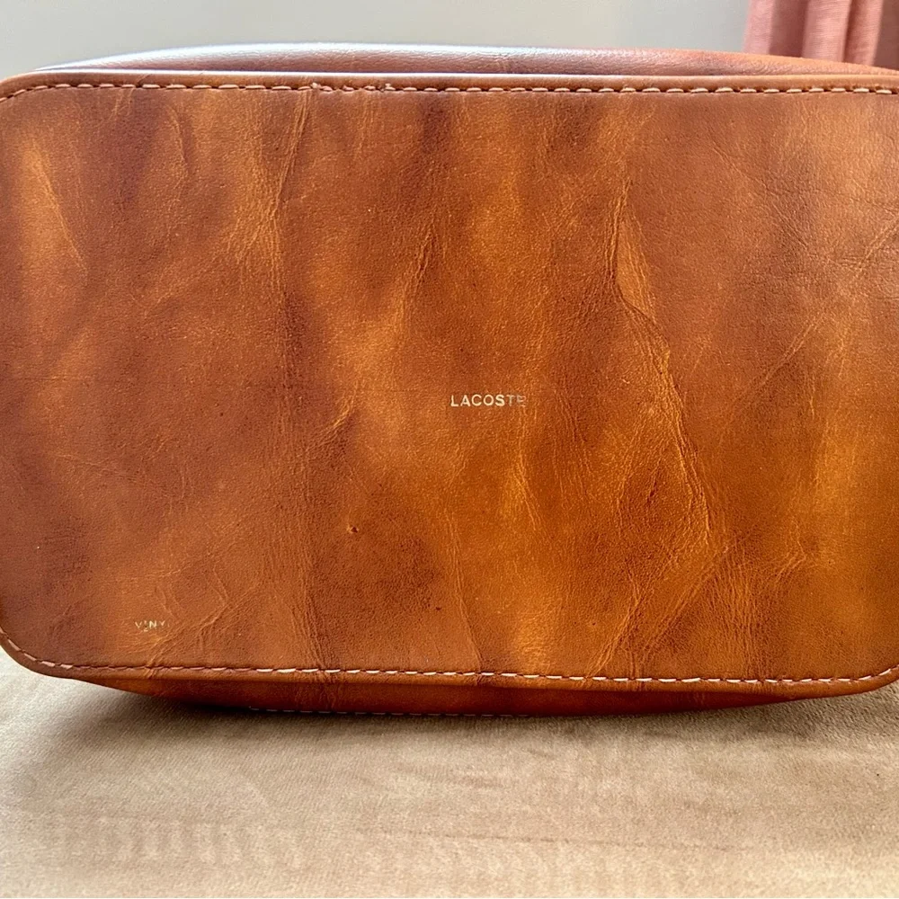 Vintage 1970s Lacoste Red and Tan Toiletry Bag - Picture 6 of 6